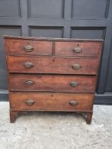 A George III oak chest of drawers, 98cm wide.