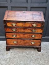 A George III mahogany bureau, 91cm wide.