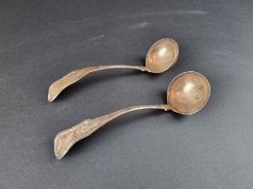A pair of Scottish silver sauce ladles, by Alexander Henderson, Edinburgh 1818, 67g.