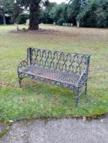 A Val d'Osne foundry gothic pattern cast iron seat