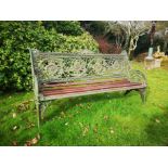 A Coalbrookdale Horse chestnut pattern cast iron seat