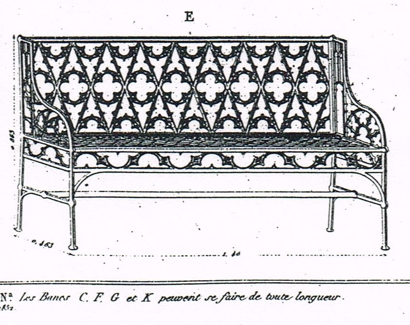 A Val d‘Osne foundry Gothic pattern cast iron seat - Image 2 of 2