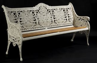 An extremely rare Coalbrookdale Osmunda fern pattern cast iron seat