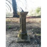 A substantial Victorian gothic carved Cotswold stone sundial