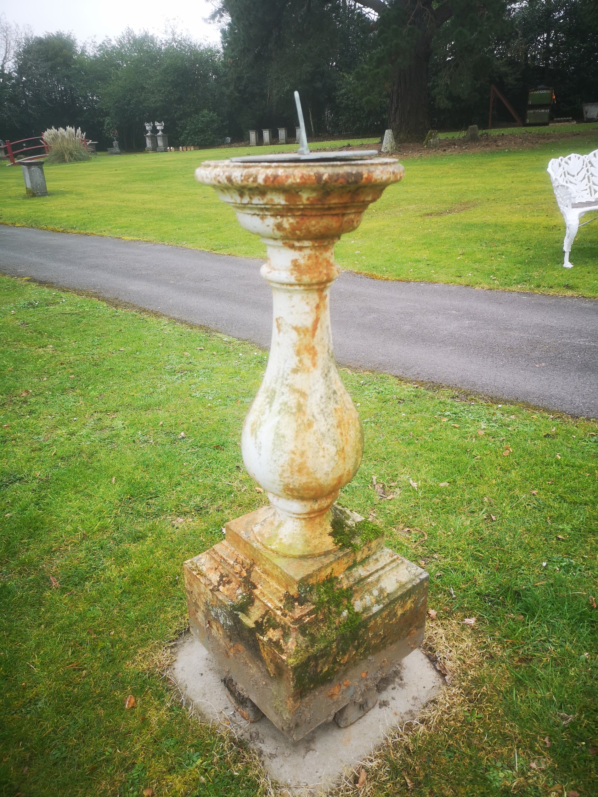 An unusual cast iron sundial