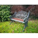 A rustic pattern cast iron seat