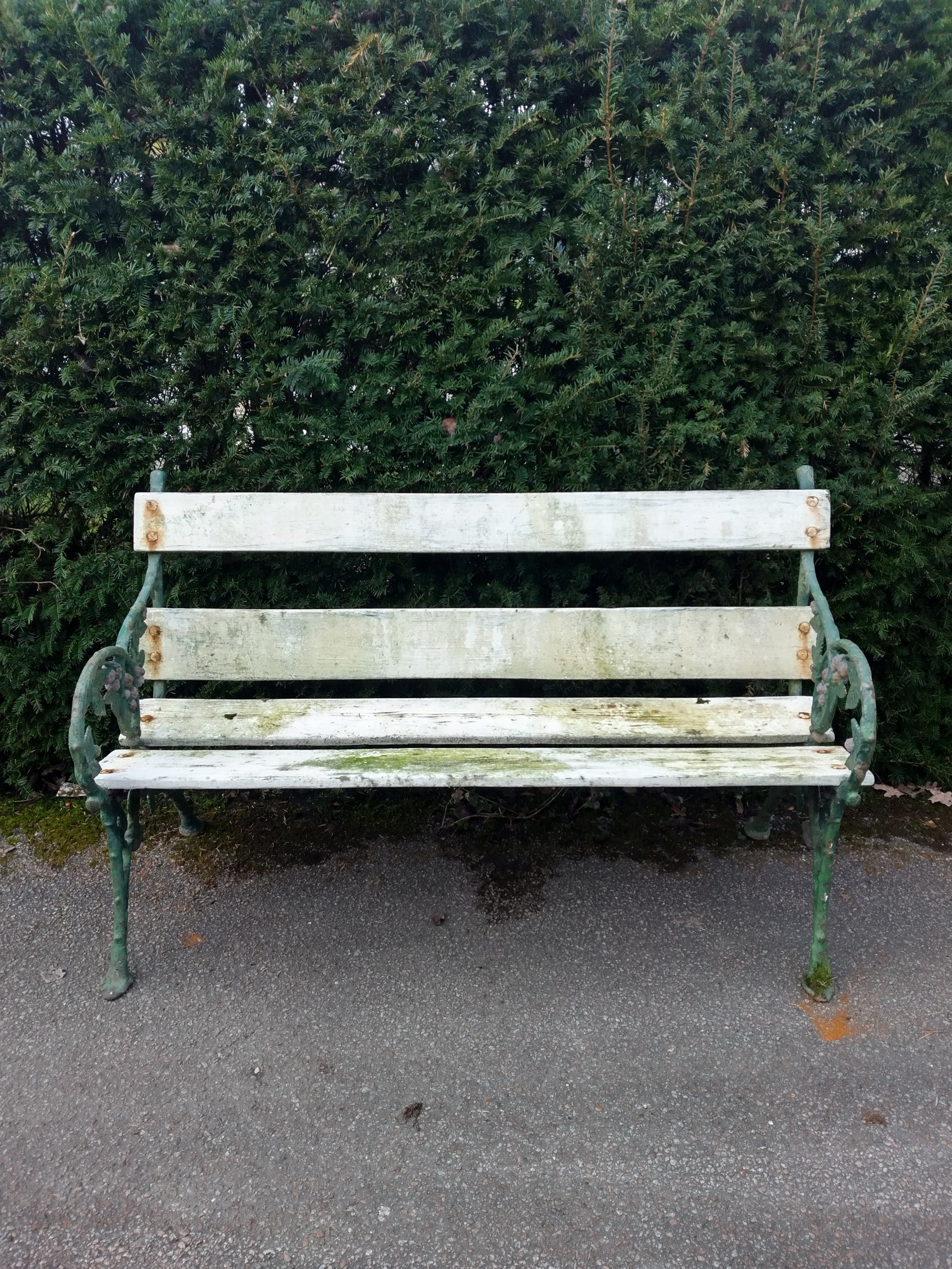 A Falkirk foundry blackberry pattern cast iron seat