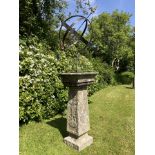 A composition stone armillary sundial