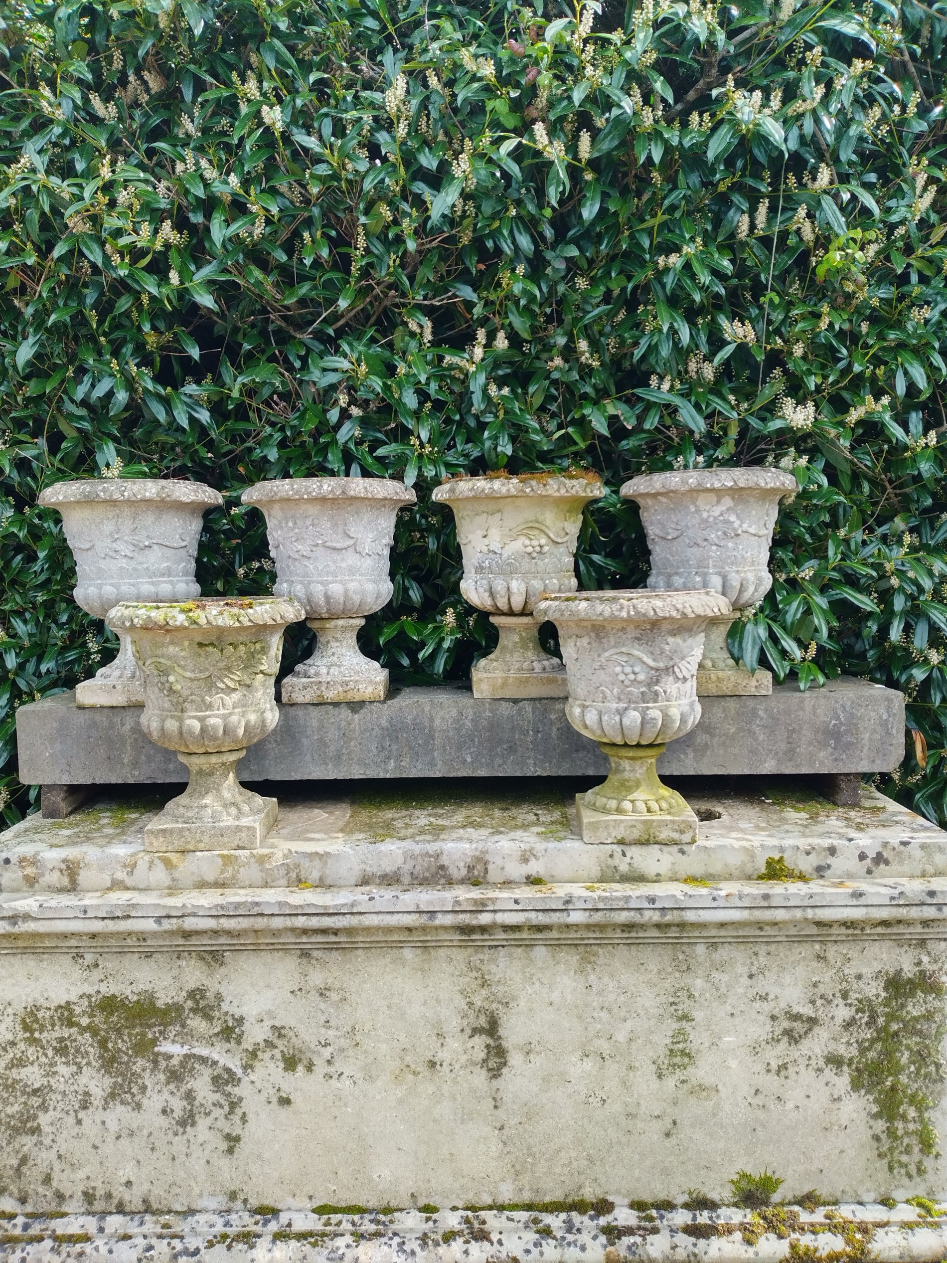 A set of six composition stone urns - Image 2 of 3