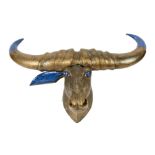 A gilded carved hardwood buffalo head