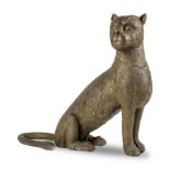 A gilded carved hardwood stylised leopard