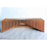 A plywood bench