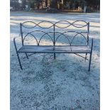 A Regency reeded wrought iron seat