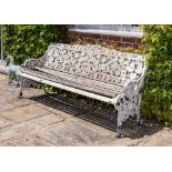 A Coalbrookdale Nasturtium pattern cast iron seat