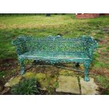 A rare Coalbrookdale Convolvulus pattern cast iron seat