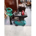 Black & Decker leaf blower and Bosch electric shredder