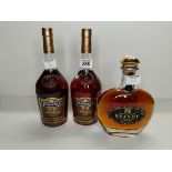 x3 bottles of brandy. 2 Martell v.s 1litre and 1 F