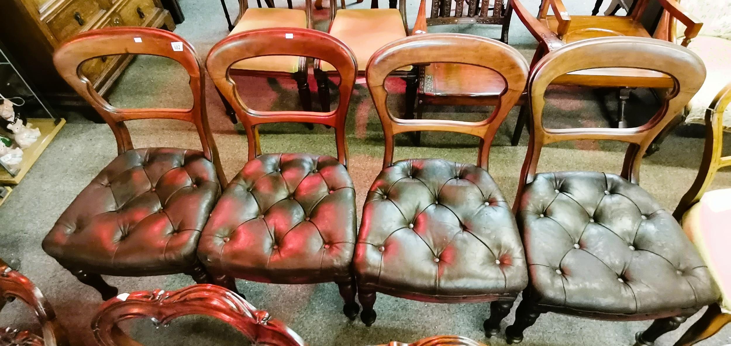 Set of 6 Antique mahogany dining chairs