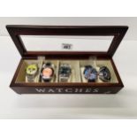 A collection of mens wrist watches