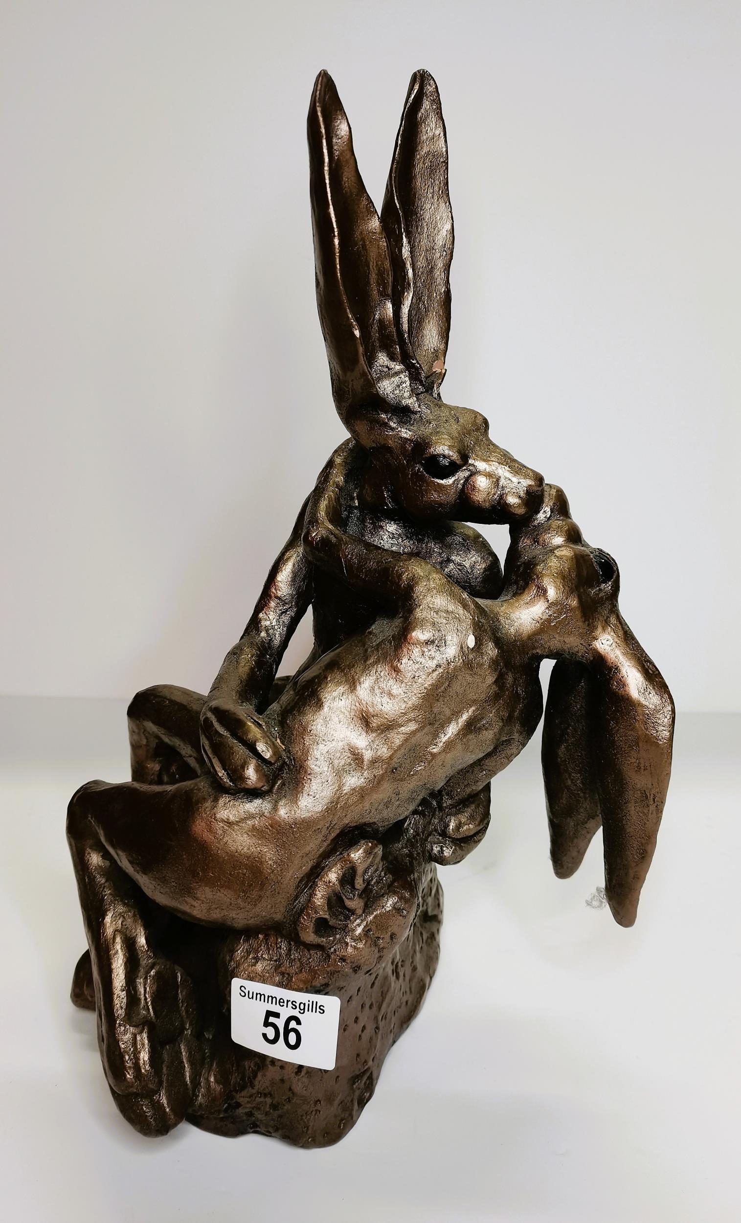 Frith Sculpture of 2 hares kissing
