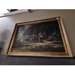 Oil painting of THE BROKEN TRACTOR by A D Daniels 85cm x 60cm ex condition