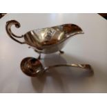 Silver Gravy Boat and spoon - hallmarked