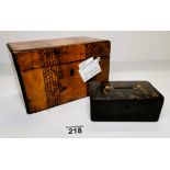 Edwardian Chinese money box & Antique Tea Caddy