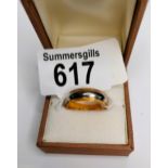 18ct gold Wedding band bi-coloured 7 grams size U