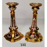x2 Royal Crown Derby candle sticks exclusively commissioned