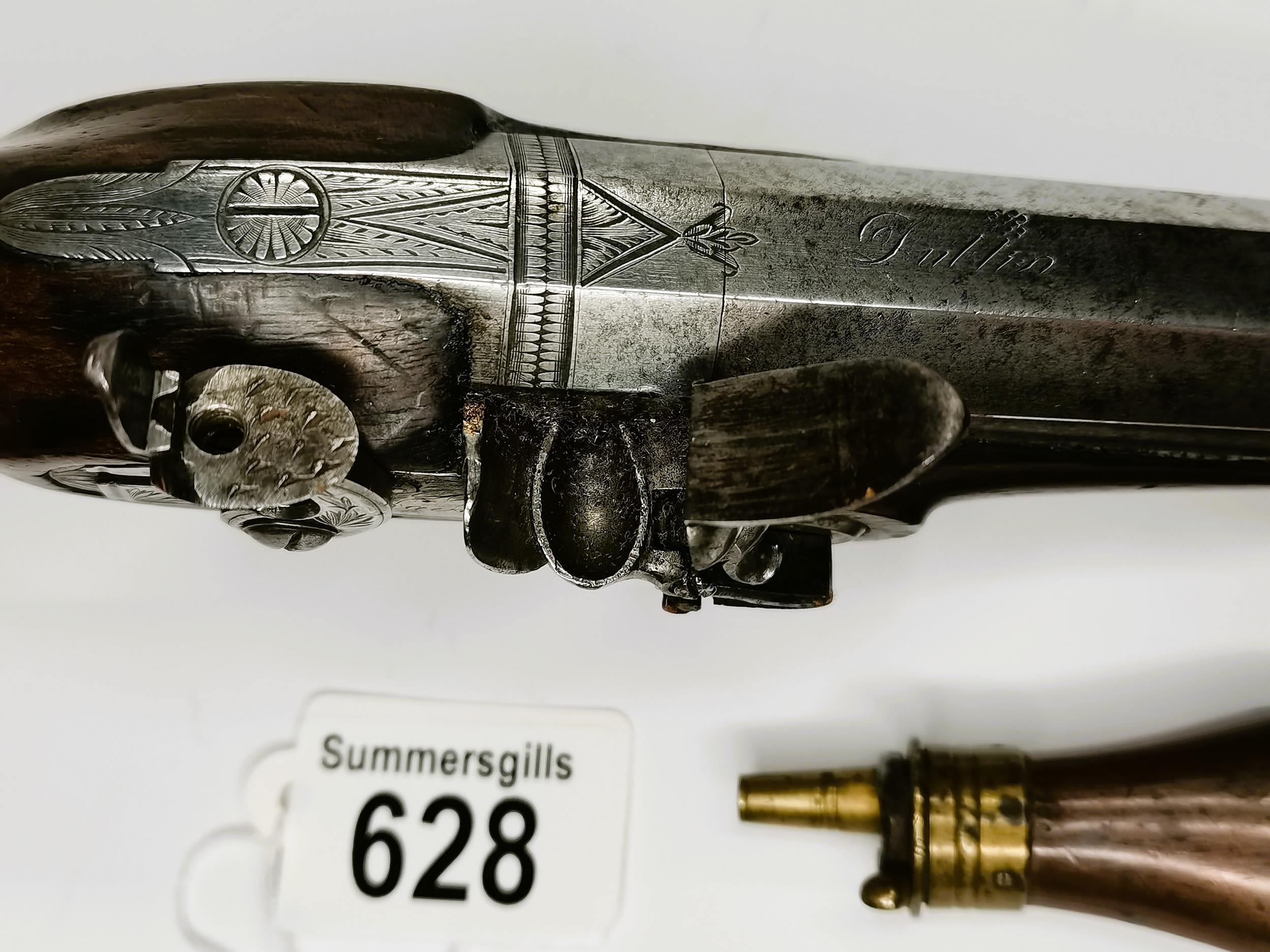 Kavanagh pistol with powder flask - Image 3 of 9