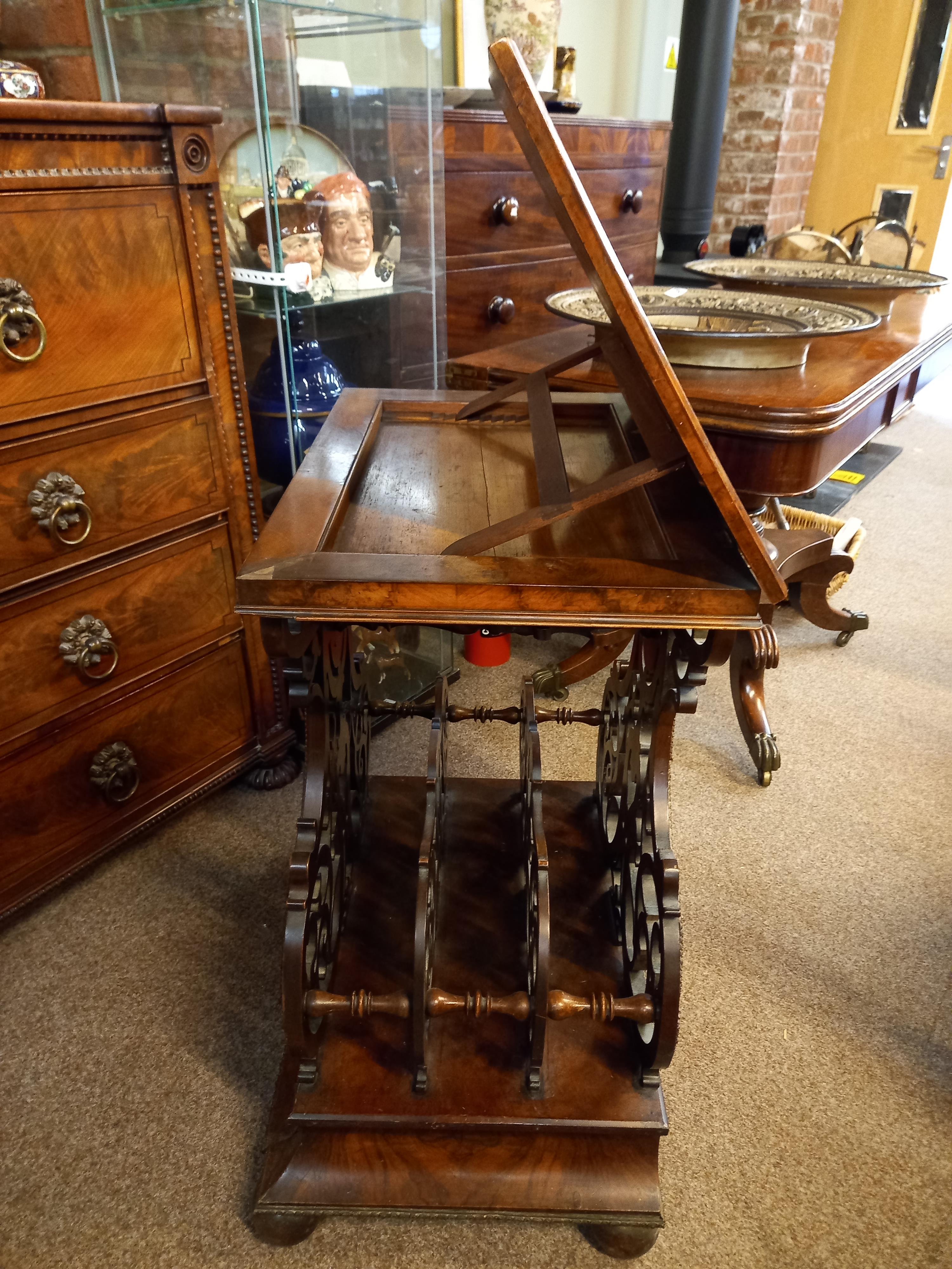 Victorian Walnut Canterbury/music stand - Image 4 of 5