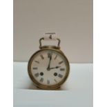 Round Brass Mantel clock with key D11cm