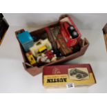 Electric scale model of Austin A40/50 Cambridge in original box plus a collection of antique toys