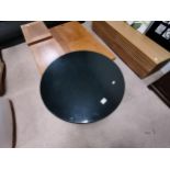 Black marble top and chrome base round table