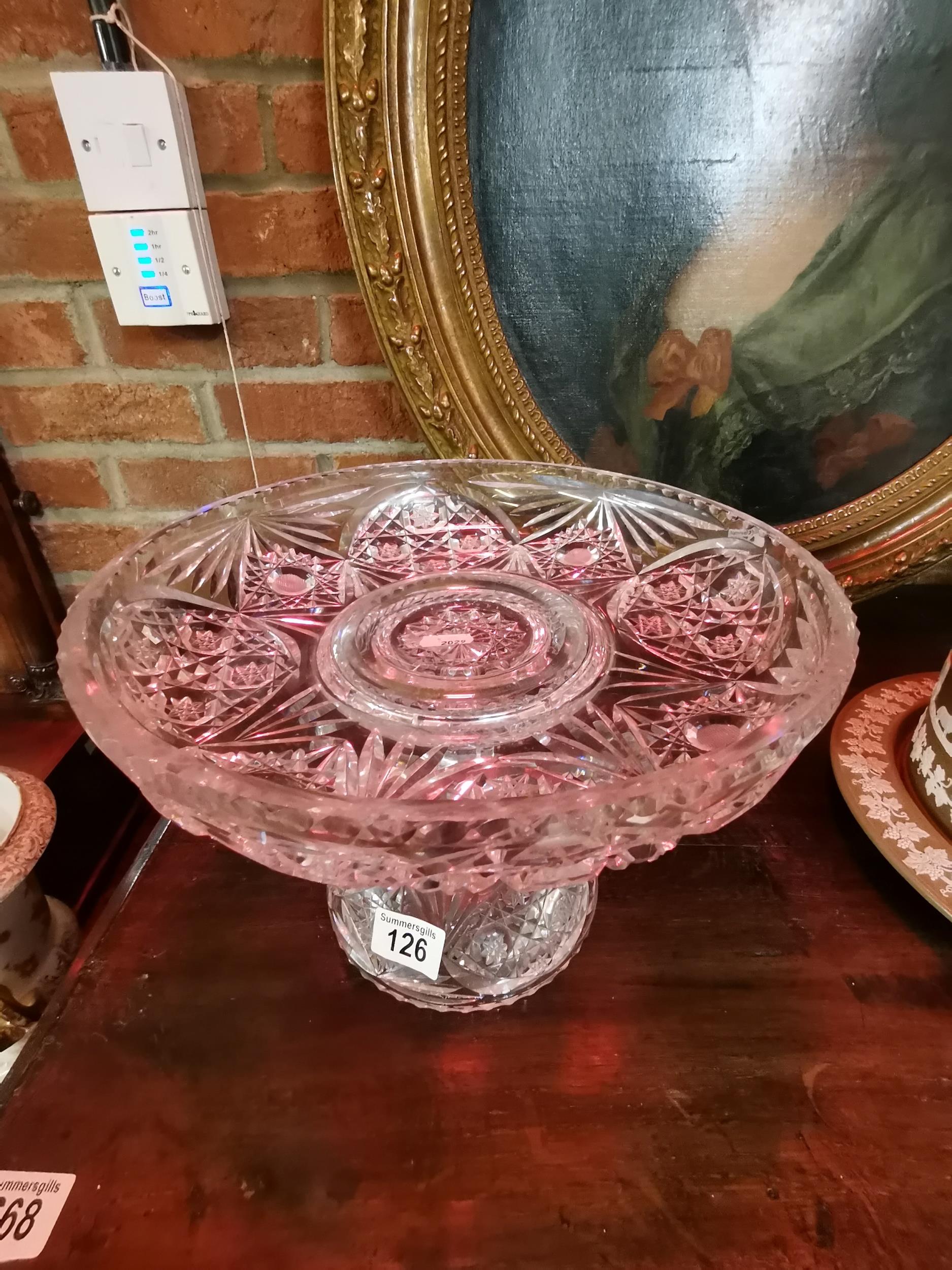 Vintage crystal cake stand - Image 4 of 4