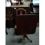 Antique corner cupboard, chair and tilt top table