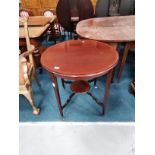Inlaid Centre table on casters