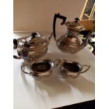 Talbot Silverware highly decorative Tea Pot, Coffee Pot, Milk jug and Sugar bowl