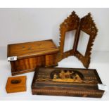 2 x decorative wooden boxes , smaller box plus wooden frame