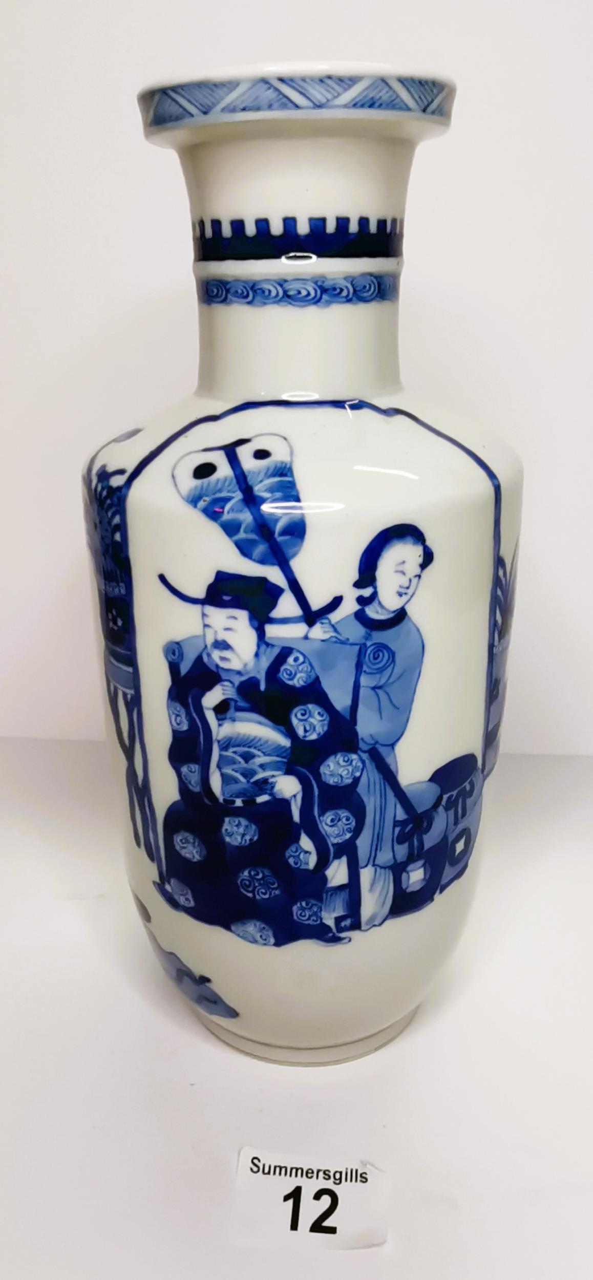 19th century Chinese Rouleau porcelain vase - Image 2 of 8