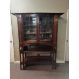 A Beautiful Inlaid Mahogany Art Nouveau style display cabinet by Denby & Spinks of Leeds
