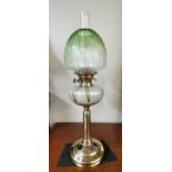 Quality Antique Oil lamp and green shade
