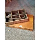 Wooden bottle carry case plus wooden cutlery box