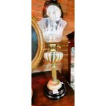 Quality Antique oil lamp and white shade