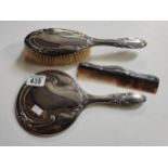 Silver Vanity set - Brush, comb & mirror