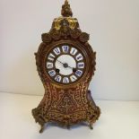 Boulle Lois 14th style ormolu mantel clock 32cm