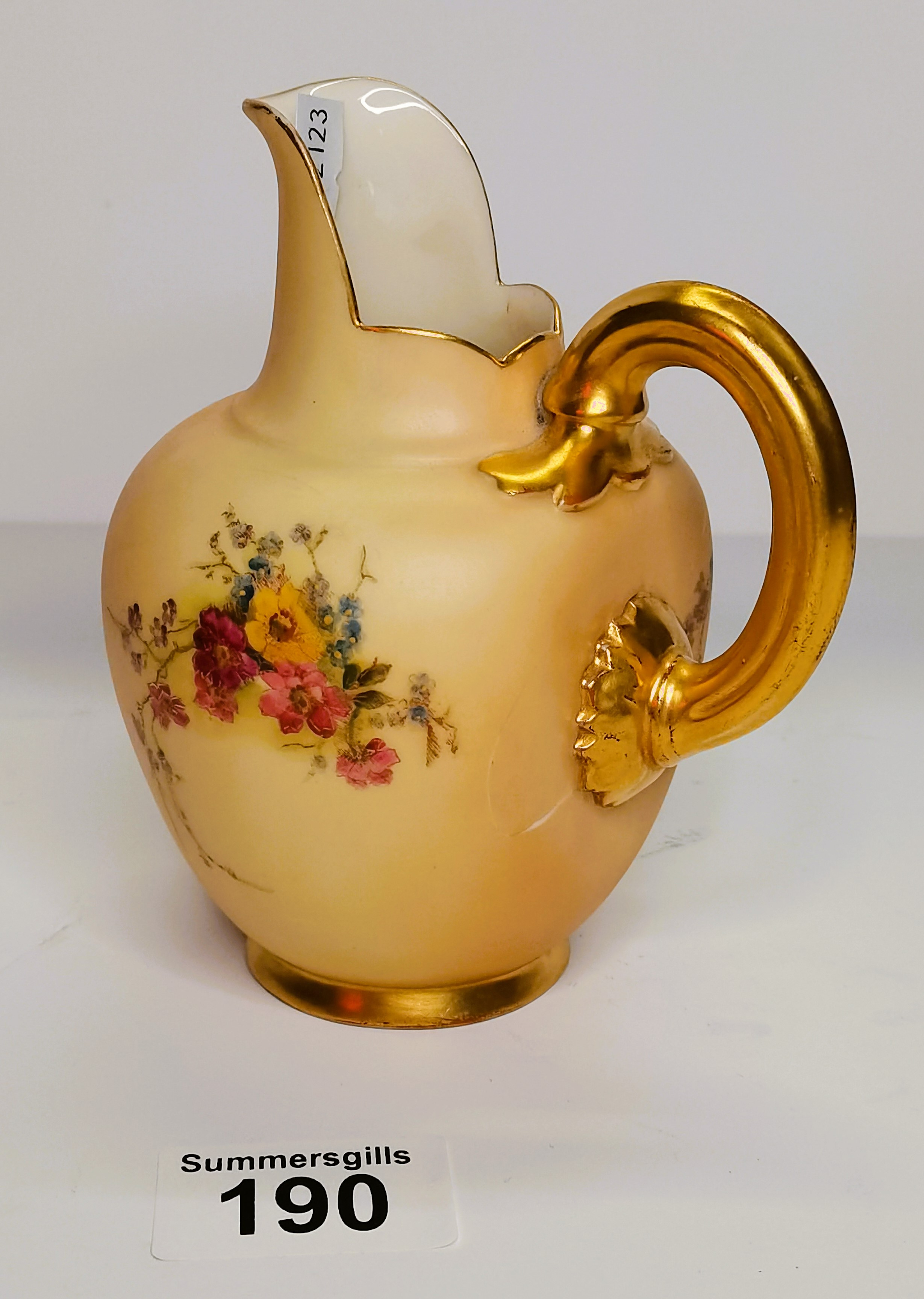 Royal Worcester flat back jug