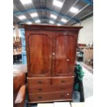 Antique Mahogany linen press with key