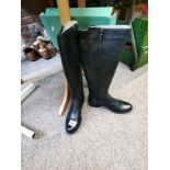 Black leather ladies Clarks Boots Size 4