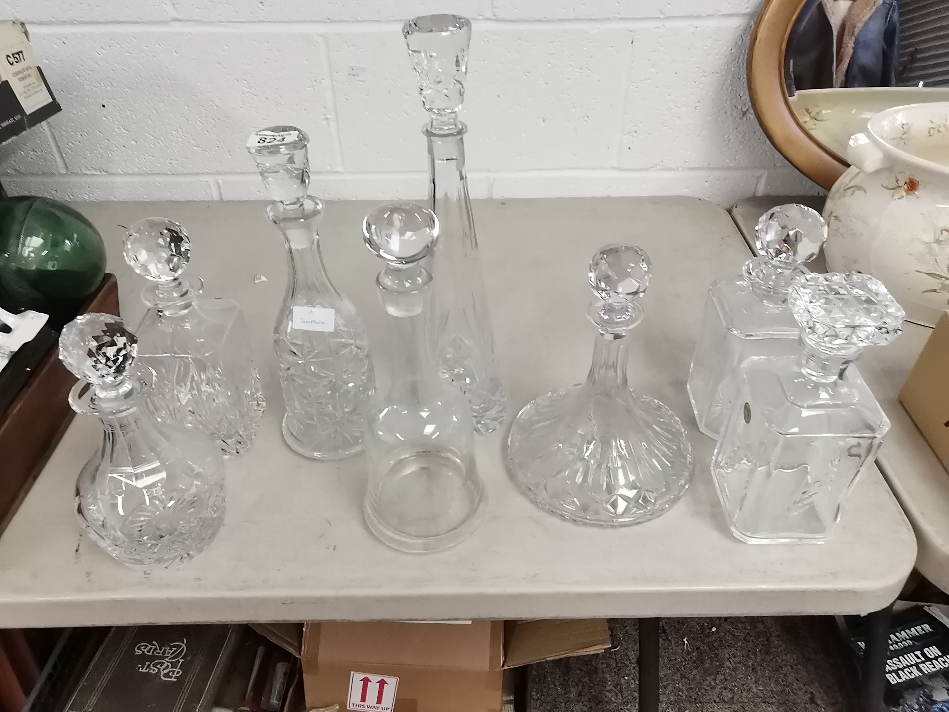 x8 Crystal decanters including ships decanters - Image 2 of 4